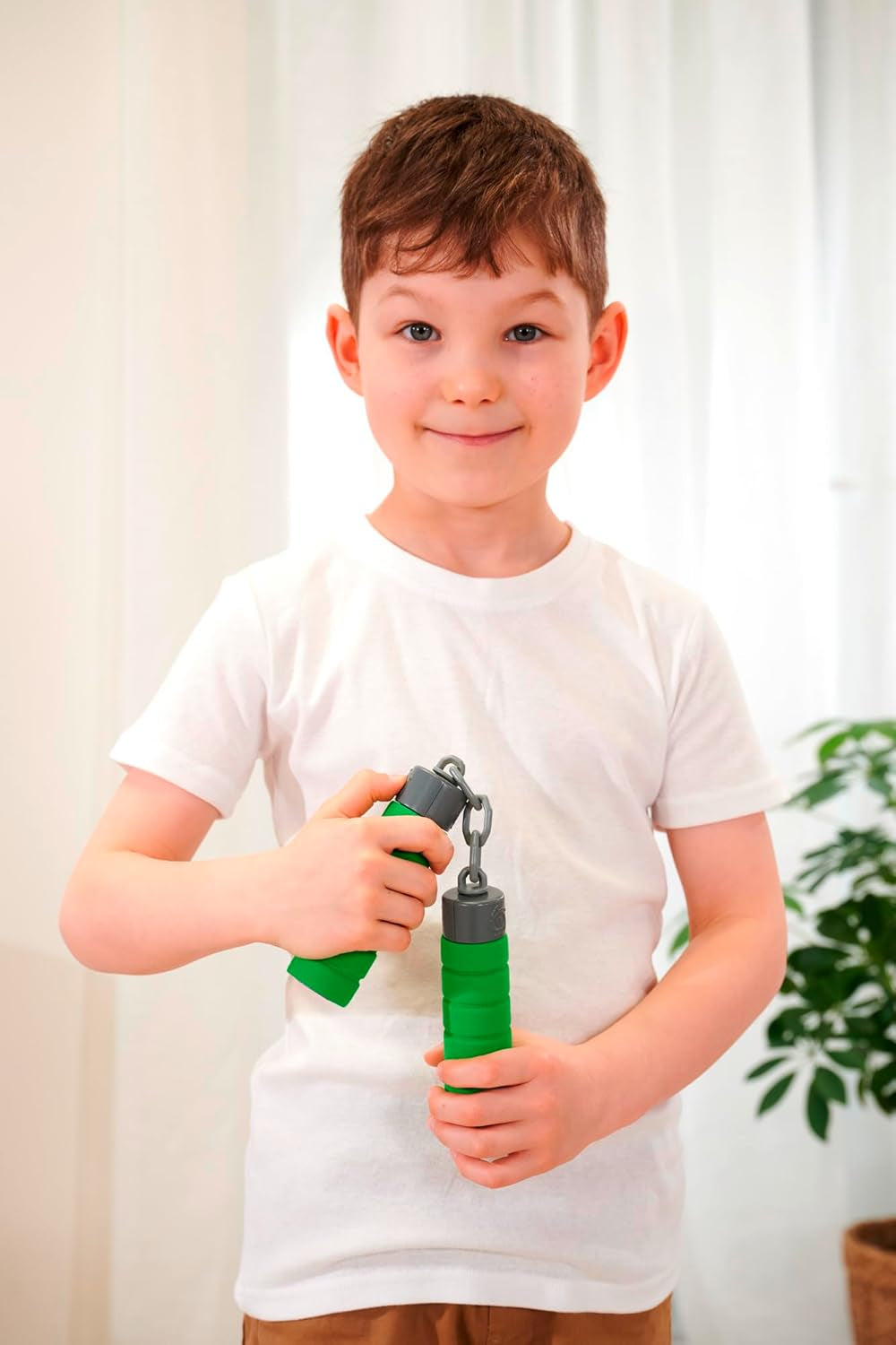 Ninja Nunchaku, geluid, handvat omwikkeld met zacht materiaal, 13cm, rollenspel, vanaf 3 jaar, groen Actiefiguren Naty Shop