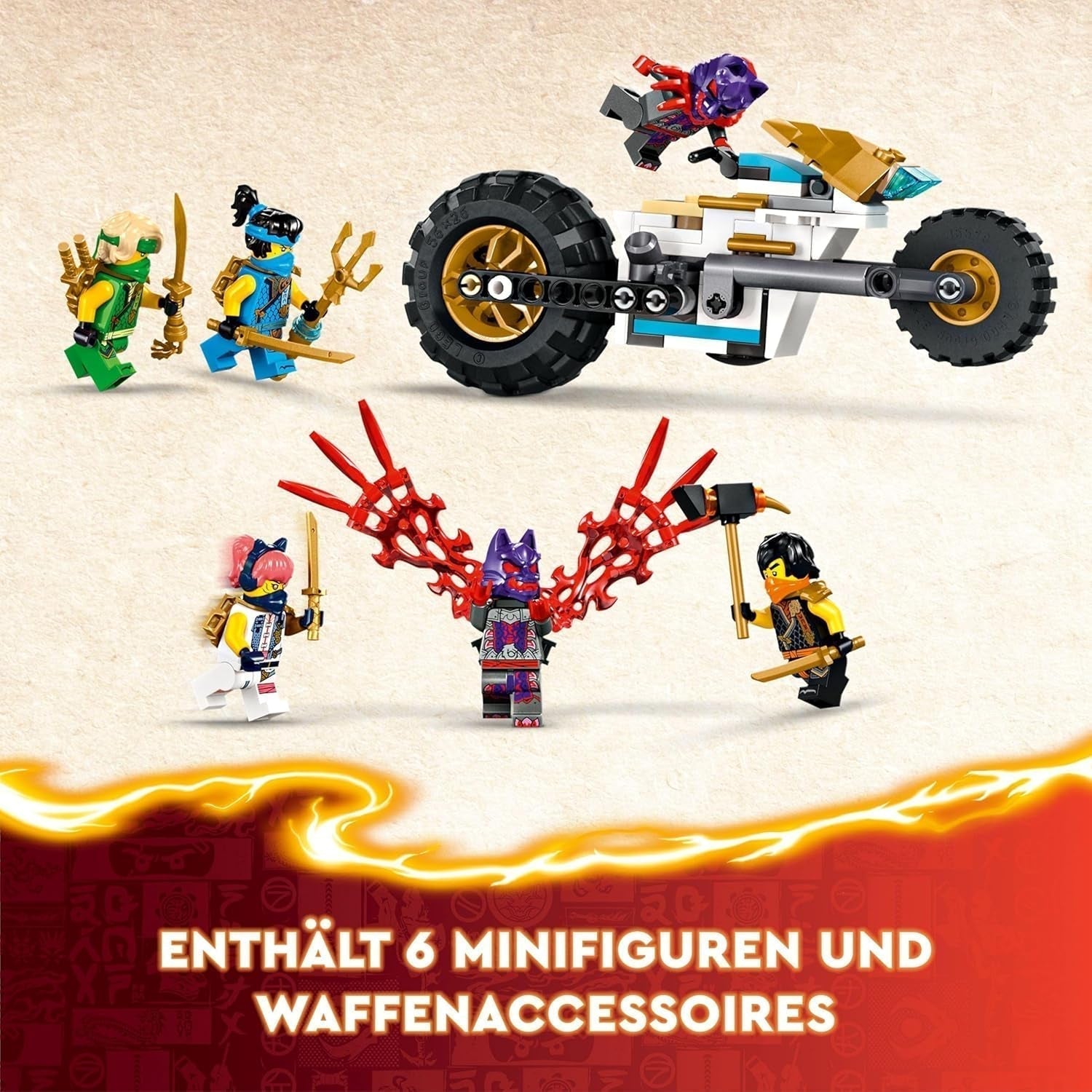 LEGO NINJAGO Ninja Team Combi Caterpillar 4 in 1 set met zweefvliegtuig, racewagen en 2 motorfietsen en 6 minifiguren Cadeau voor jongens en meisjes Ninja speelgoed 71820 Bouwsets Besuche in LEGO-Store