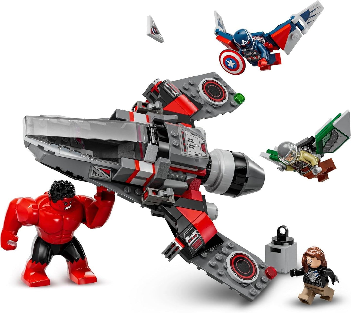 LEGO Marvel Showdown tussen Captain America en Red Hulk Bouwbare jetset voor kinderen Superheldenspeelgoed voor jongens en meisjes vanaf 8 jaar Avontuurlijk bouwspeelgoed 76292 Bouwsets Bekijk de LEGO-Store