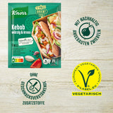 Knorr Fix Kebab voor een würzig en krosses Hähnchen Gericht ohne geschmacksverstärkende Zusatzstoffe 3 Portionen