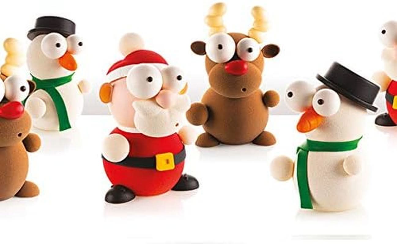 SILIKOMART Kit Rudolf Formen voor chocolade, Kerstmis, 5 stuks Keuken Naty Shop