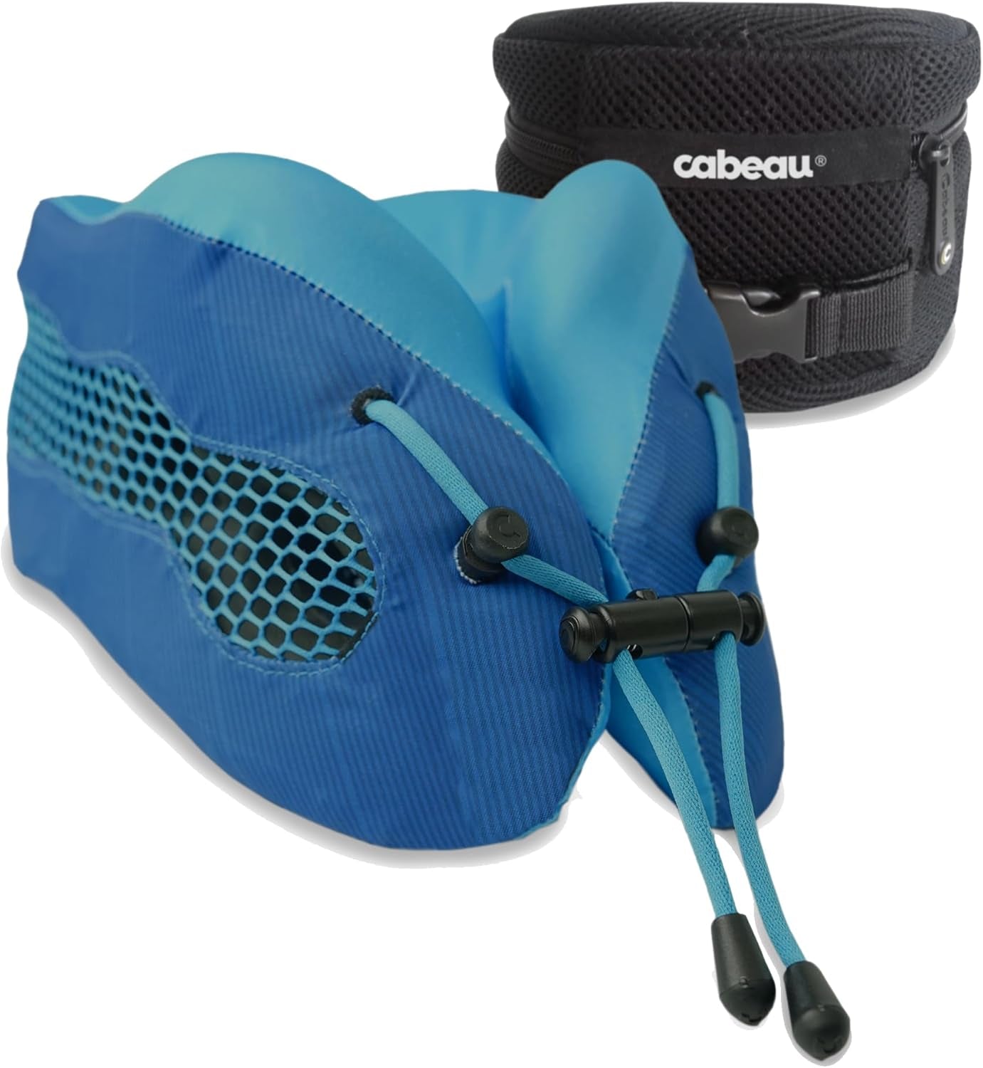 Cabeau Cool reiskussen voor lange afstanden – Evolution Cool – traagschuim met ventilatieopeningen – compact met draagtas (rood)