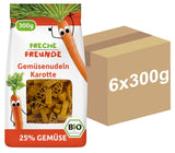 Freche Freunde Biologische Groentennoedels 'Wortel' 25% Plantaardig Inhoud Veganistisch 6 Pack (6 x 300g)
