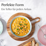 MIAMIO - Dinerborden, set van 6 (850 ml) / grote en diepe pastaborden, bordenset voor 6, keramische slakom / vaatwasser- en magnetronbestendig - Las Palmitas-collectie