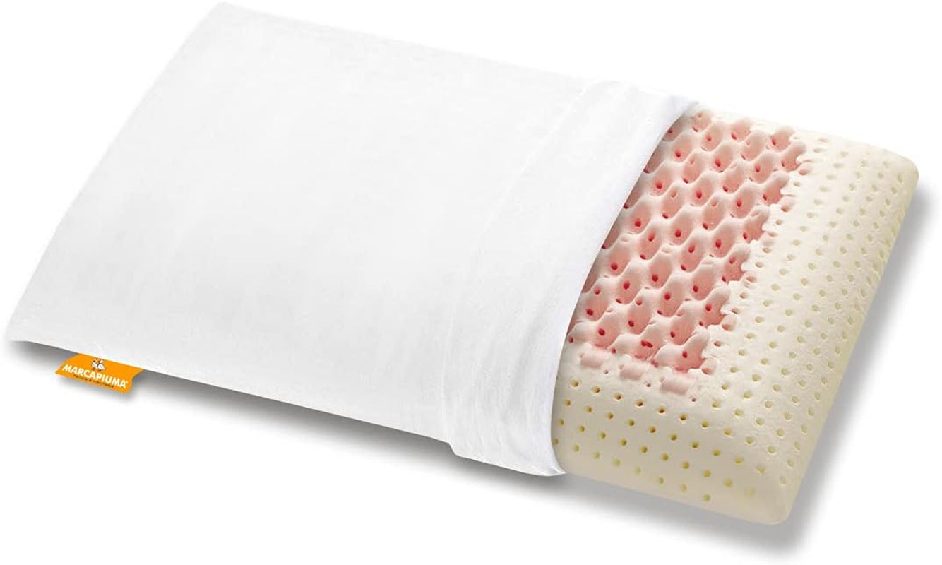 Marcapiuma - Paar neksteunkussens met geheugen - Miss & Mister - Ultra ademend deel - 100% katoenen hoes - Orthopedisch - Visco Kussen Memory Foam - MEDISCH PRODUCT - Gemaakt in Italië Naty Shop standaard kussens