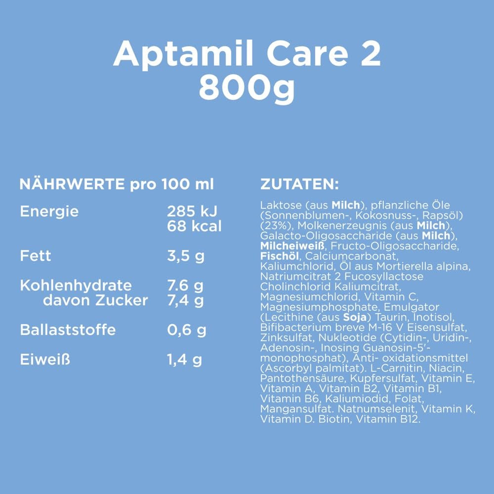 Aptamil Care 2 – Ook geschikt voor baby's geboren via een keizersnede – 1 x 800 g
