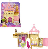 Mattel Disney Princess Transformerende speelset Koets naar kasteel met kleine Aurora-pop, 3 niveaus, 6 speelplekken, 4 figuren, meubels en accessoires HWX17 poppen Naty Shop Belle speelset