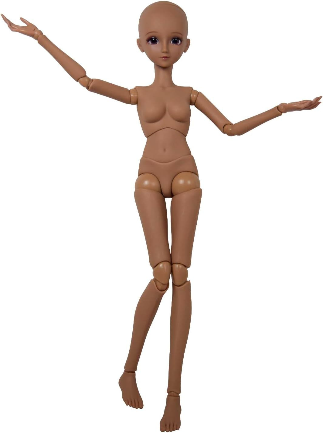 1/3 BJD Pop Zwart Bruine Huid Pop Lichaam 60cm 24 Inch Kogelgewricht SD Poppen Beweegbare Gewrichten PVC DIY (Alexia)