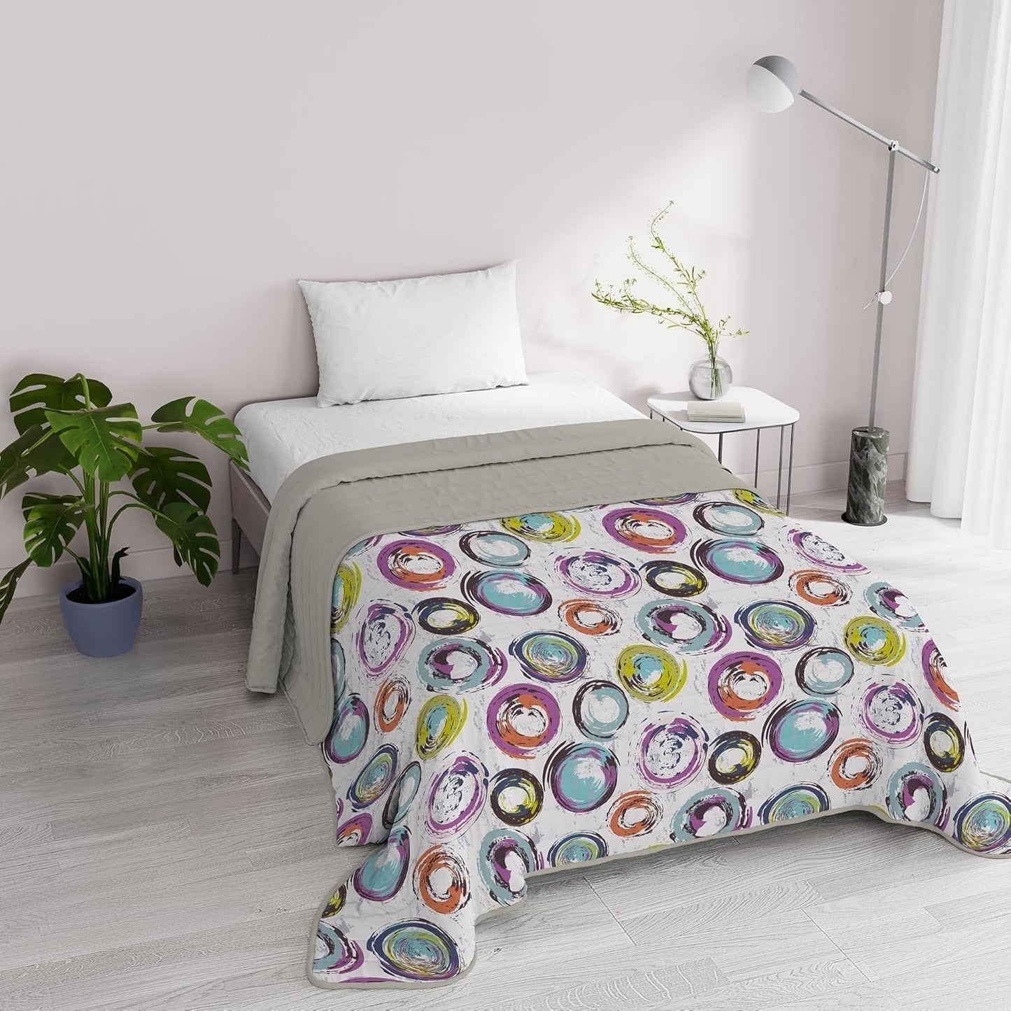Fantasie Italiaans beddengoed Microvezel Zomer 1,5 bedden Murrine Quilts & Quilts Naty Shop Abstract Circles 1 Posto E Mezzo