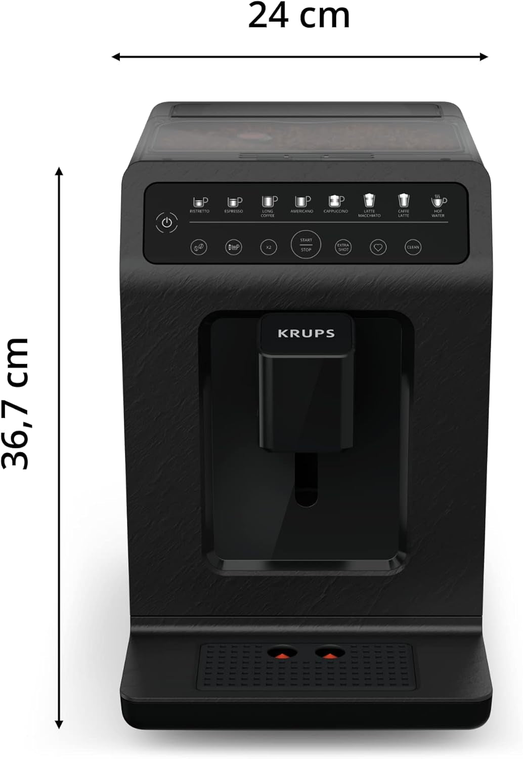 Krups EA897B Evidence ECOdesign automatische espressomachine, automatische espresso- en cappuccinofunctie, Quattro Force technologie, one-touch melkbekers, 8 presets, melksysteem, 1450W