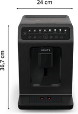 Krups EA897B Evidence ECOdesign automatische espressomachine, automatische espresso- en cappuccinofunctie, Quattro Force technologie, one-touch melkbekers, 8 presets, melksysteem, 1450W