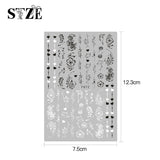 JMEOWIO Nagelsticker Blumen 10 Blatt Nagelaufkleber Selbstklebend Zwart Wit Blossom Nail Art Sticker Decoratie Nageldesign Zubehör
