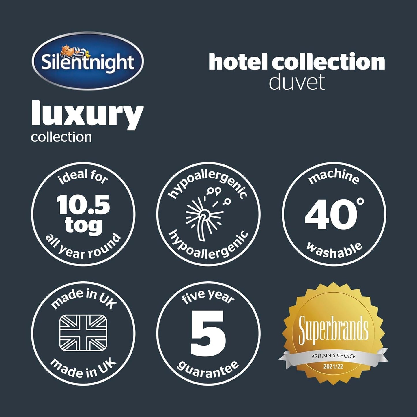 Dekbed Silentnight Hotel Collection 10.5 Tog - tweepersoonsbed, polyester, wit Dekbedden en dekbedden Naty Shop
