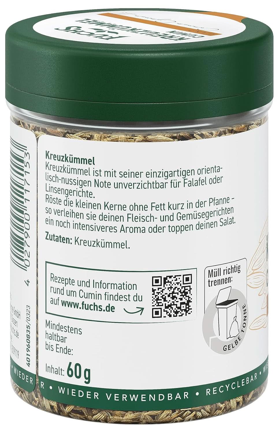 Fuchs - Hele komijn, 60 gram Specerijen Naty Shop