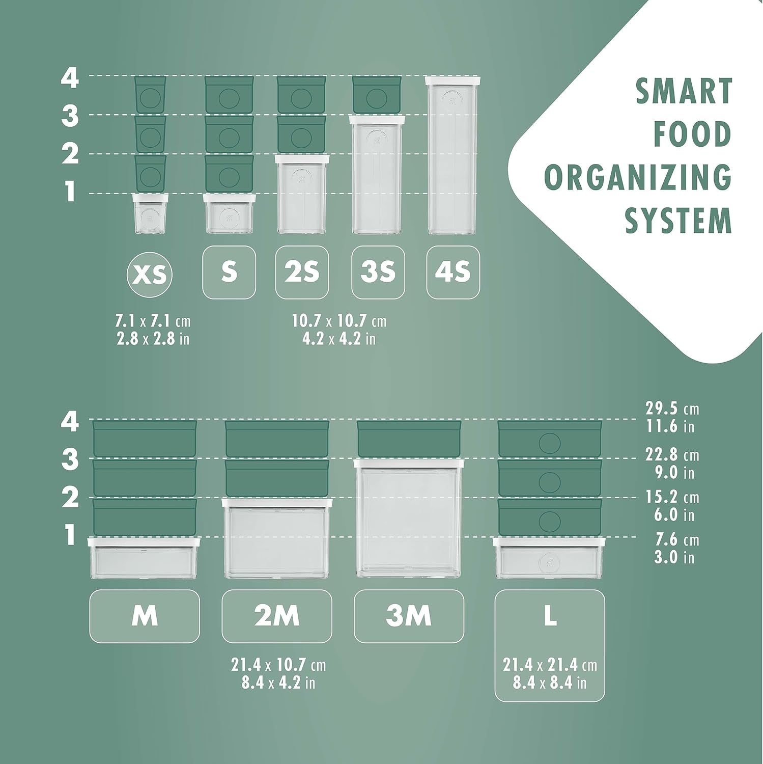 ZWILLING FRESH & SAVE CUBE Box, maat 2M, modulaire en stapelbare opbergdoos, hermetische en leegbare opslag, vaatwasmachinebestendig, transparante voedselbewaardozen Naty Shop
