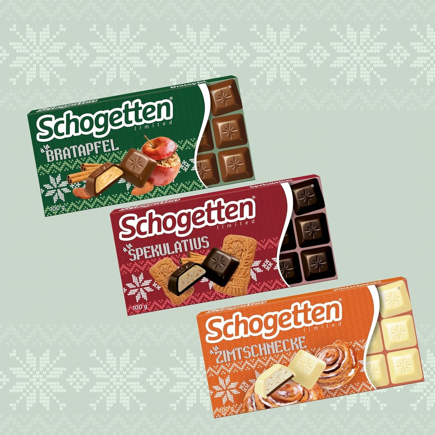 Schogenten Wintereditie met rijpe appels I Chocoladereep 100g I met melkchocolade en in handige losse stukjes