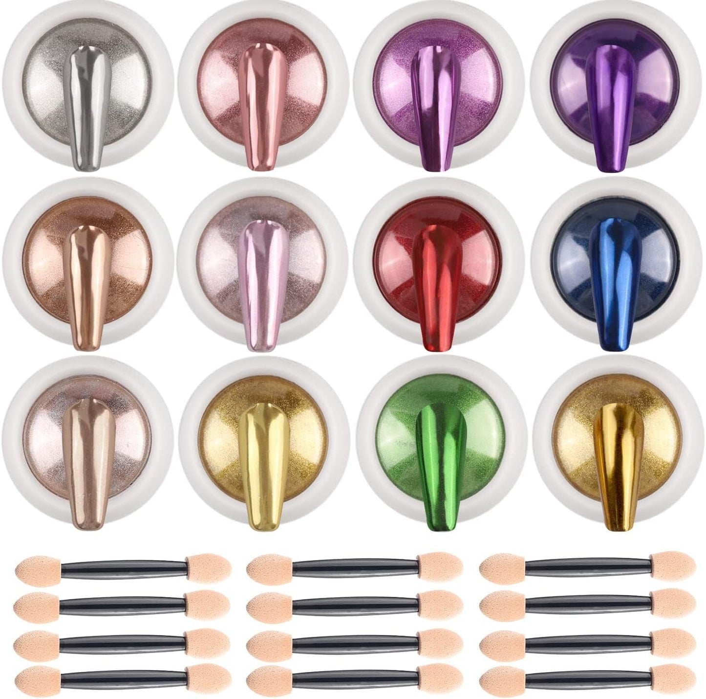 BISHENGYF Rose Gold Chrome Nail PowderNeue Upgrade Grosse Kapazitä Chrom PulverSuper-spiegeleffect Metall Mirror Chrome Powder – Neon Glassy Pearl Effect Glitter Nagelkunst Poeder voor DIY Salon