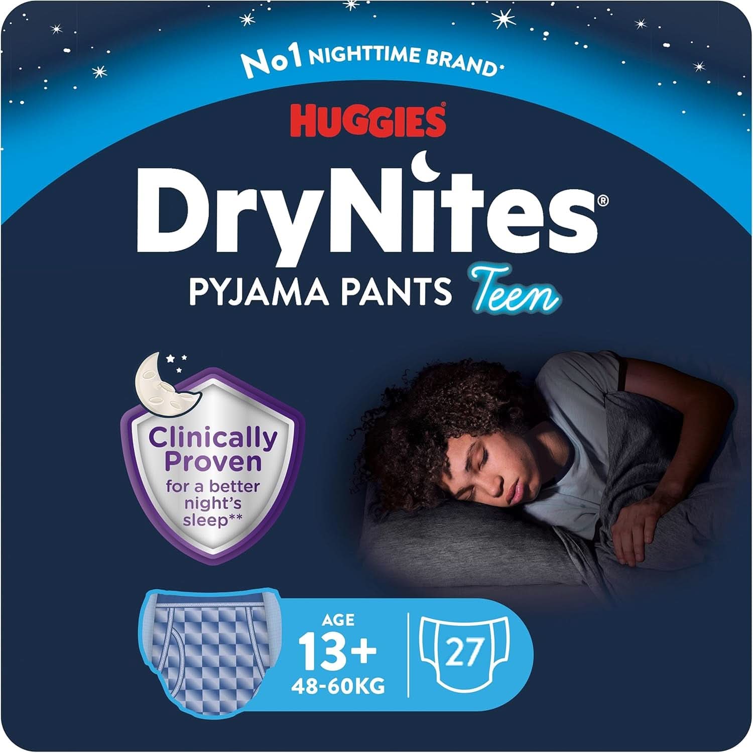 Huggies Drynites Nachtwindeln Bei Bettnässen, Für Jungen Ab 13 Bis Ca. 17 Jahre (48-60 KG), 27 Stück (3X9), Monatspack, Windel-Pants Naty Shop Standaardtitel
