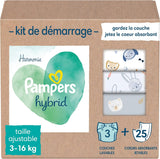 Pampers - Harmony Hybrid Starter Pack, 3 wasbare luiers + 25 wegwerptoplagen - 1 pak
