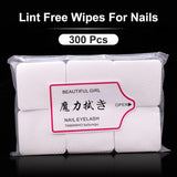 Qufiiry 300 Stück Fusselfreie Nageltücher, Pluisvrije Nageldoekjes, Fusselfrei Nagel Wattepads, Nagel Wischtücher Für Cleaner Gelnägel Nagellackentferner Wattepads Nageldoekjes Pads