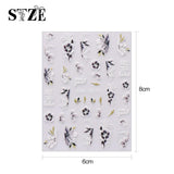 JMEOWIO 6 Blatt 3D Nagelsticker Frühlings Blume Nail Art Sticker Selbstklebend Nagelaufkleber 5D Stereoskopisch Bunte Sommer Blumen Decoratie Nageldesign Zubehör