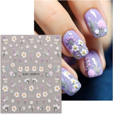 JMEOWIO 3D Nagelsticker Blumen Nail Art Sticker Selbstklebend Nagelaufkleber 5D Stereoskopisch Zomer Frühling Blumen Dekoration Nageldesign Zubehör 4 Blatt