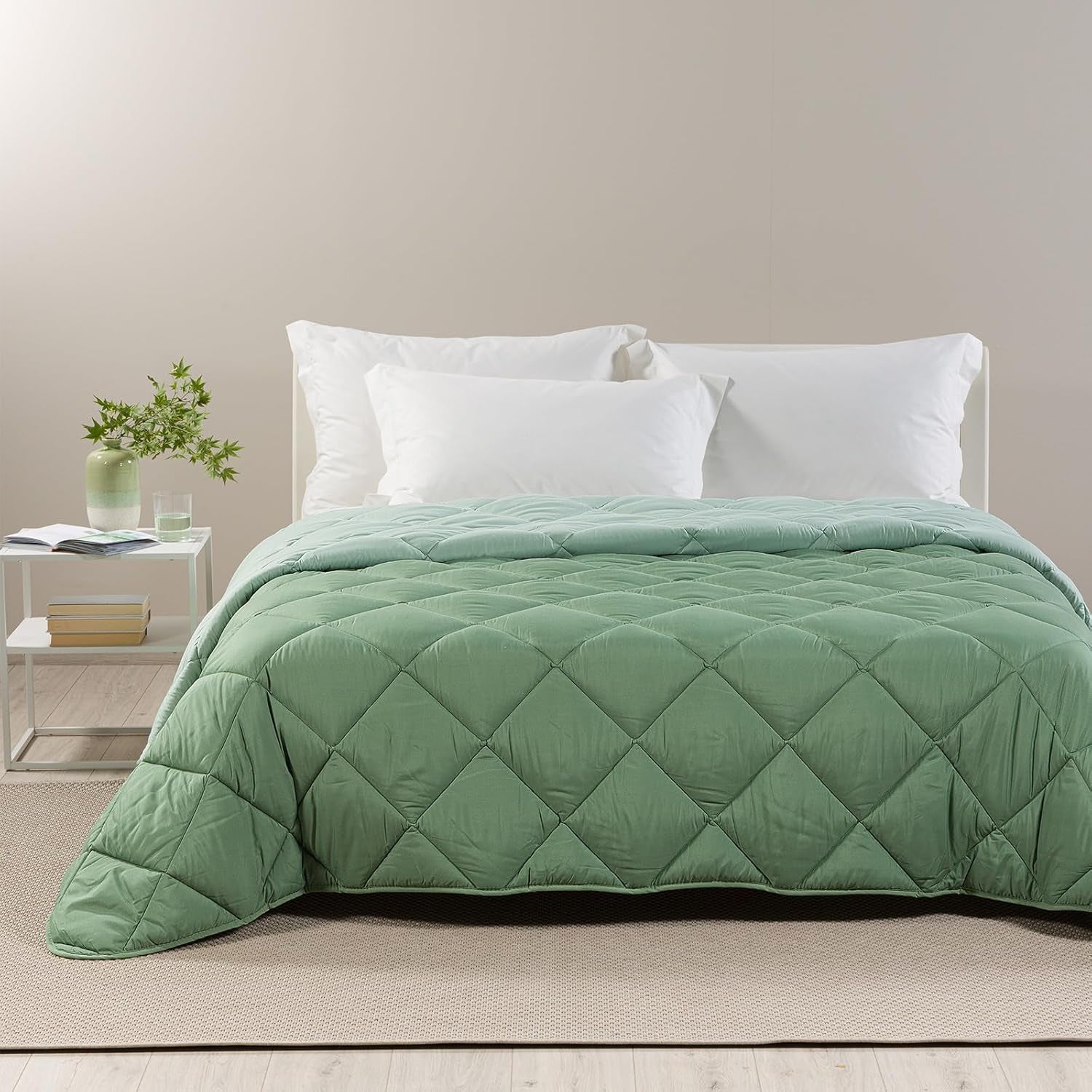 Caleffi tweepersoonsbed winterdekbed 260 x 265 cm microvezel tweepersoonsbed winterzacht comfortabel gewatteerd duurzaam wasbaar anti-allergie dekbed gemaakt in Naty Shop Jade dekbedden en quilts 260X265