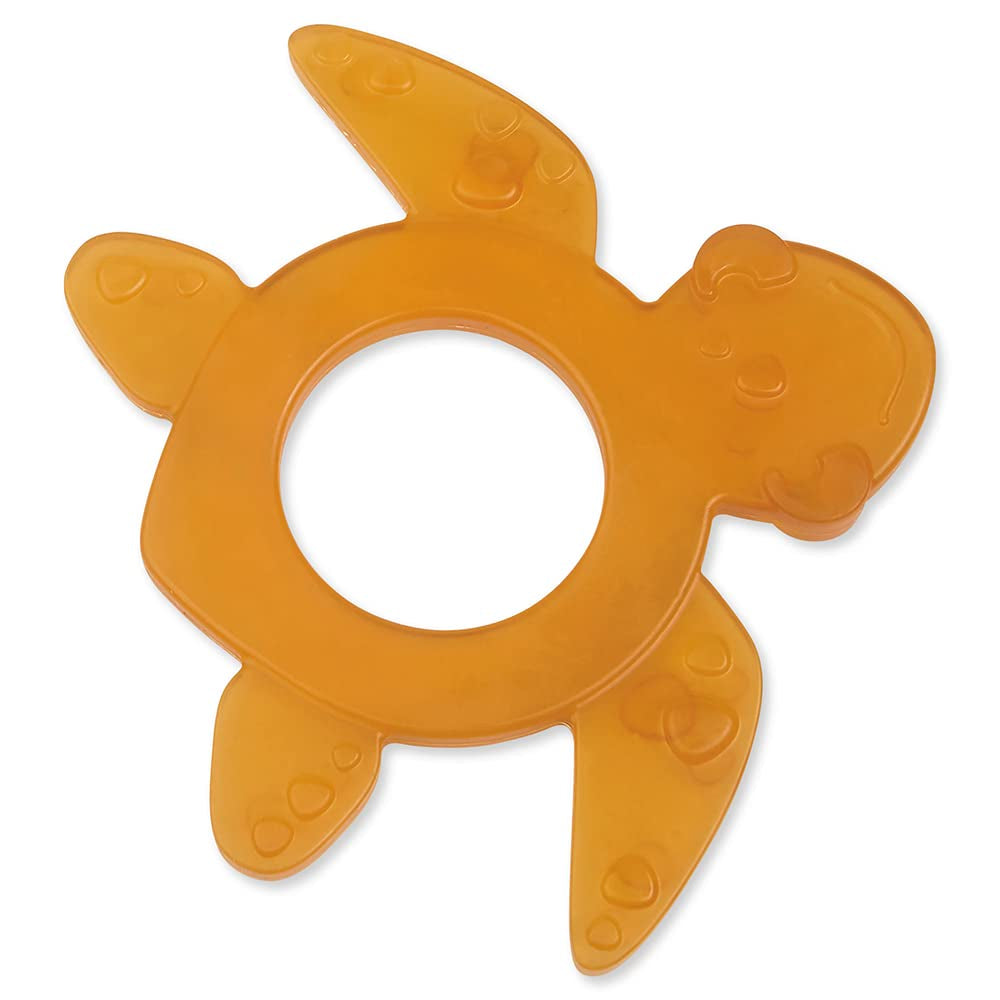 GRÜNSPECHT Biologische natuurrubber bijtring voor tandjesbaby's, masseert tandvlees, BPA-vrij, zacht, bevordert de fijne motoriek, schildpad (639-V2), bruin