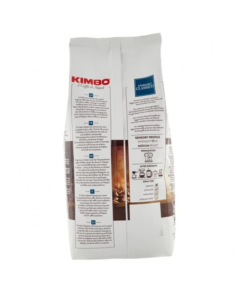 3x Espresso Classico koffiebonen, medium gebrand, hele koffiebonen, medium gebrand, zak van 1 kg, napolitaanse koffie