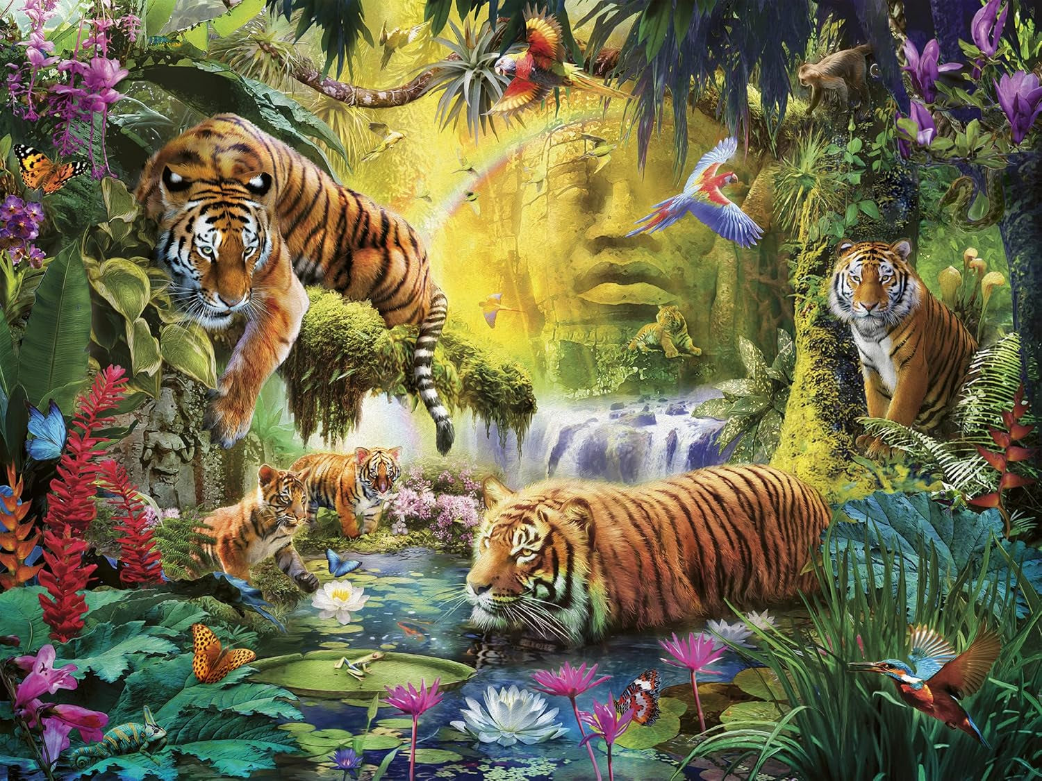 Ravensburger Puzzel 12000696 - Idylle aan het wateroog - Legpuzzel van 1500 stukjes voor volwassenen en kinderen vanaf 14 jaar, puzzel met tijgermotief Puzzel Naty Shop Oud ontwerp