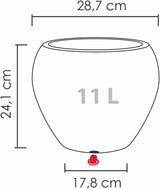 Scheurich Lineo, kunststof plantenbak, zwart graniet, diameter 30 cm, hoogte 24,1 cm, inhoud 11 l.