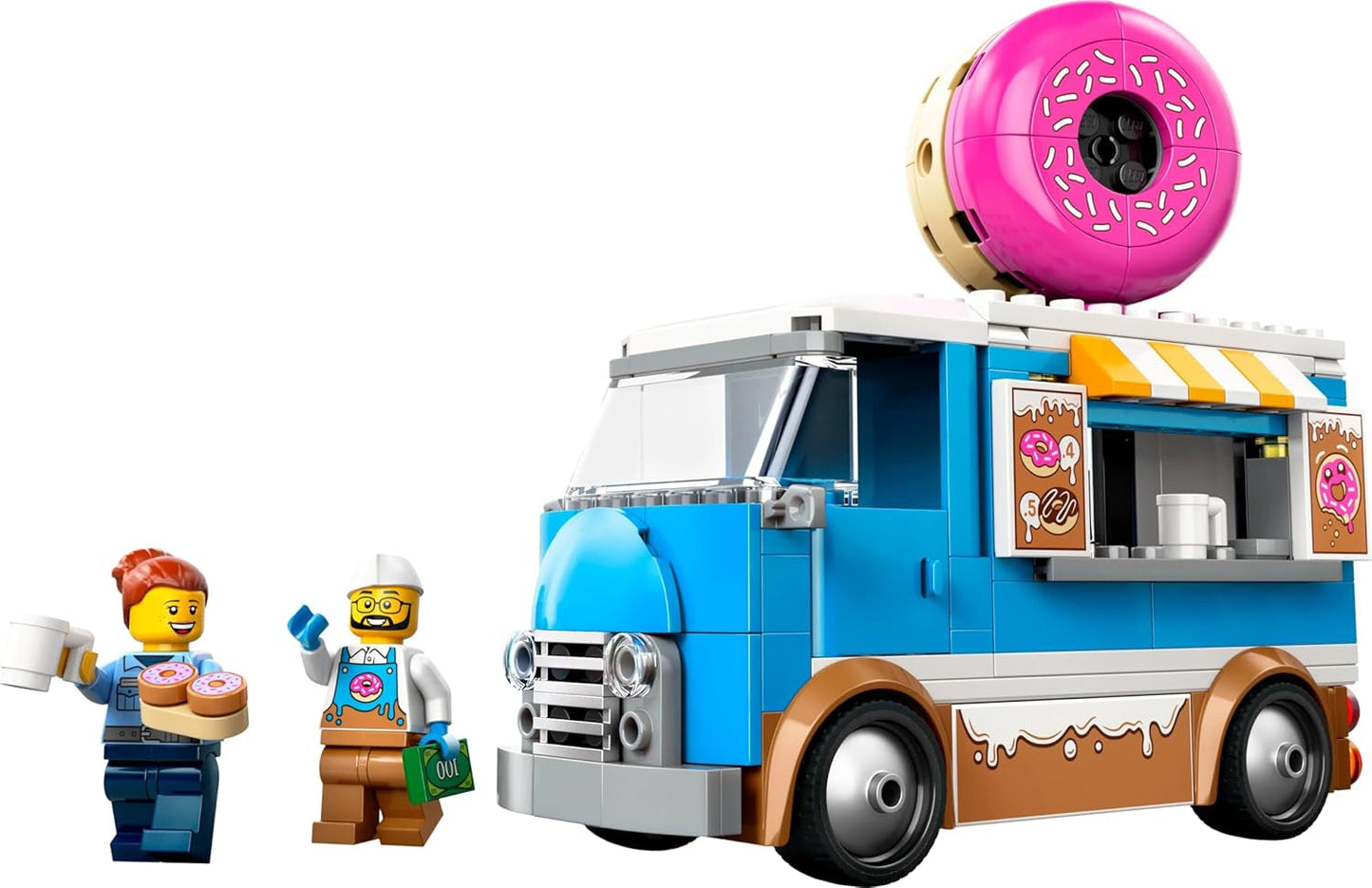 LEGO City Donut Truck - Speelgoedfoodtruck met 2 minifiguren van de politie - Constructiespeelgoed voor jongens en meisjes vanaf 5 jaar - Cadeau-idee voor verjaardagen en feestdagen 60452 Bouwsets Besuche den LEGO-Store