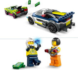 LEGO City Autoachtervolging met politieauto en muscle car, speelgoedtrein met 2 raceauto's, politiecadeau voor kinderen, jongens en meisjes vanaf 6 jaar, set met politieagent en minifiguren Ganovin 60415 Bouwsets Besuche den LEGO-Store
