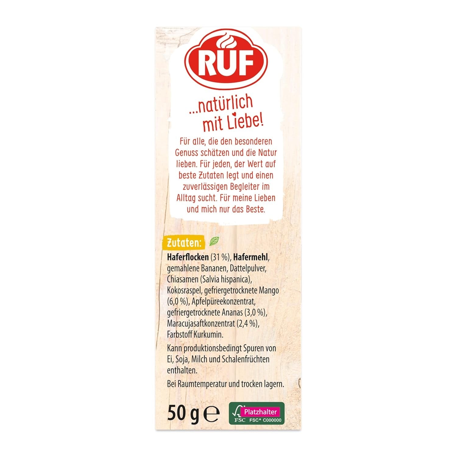 RUF Smoothie Bowl Tropilicious Mango Passievrucht Haver Ontbijtsnack Snel en gemakkelijk Veganistisch 1 zakje x 50 g (pak van 3)