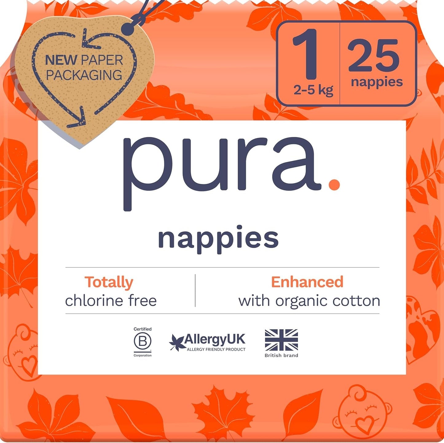 Eco-babyluiers - maat 3 (4-9 kg), 1 pak (26 luiers), ultrazachte luiers voor de gevoelige huid, biologisch katoen, tot 12 uur lekbescherming, nieuwe maattabel