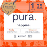 Eco-babyluiers - maat 3 (4-9 kg), 1 pak (26 luiers), ultrazachte luiers voor de gevoelige huid, biologisch katoen, tot 12 uur lekbescherming, nieuwe maattabel