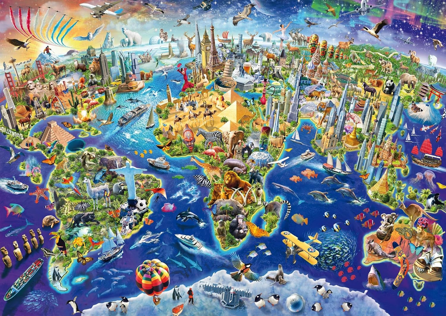 Schmidt Spiele 58288, Ontdek de wereld, puzzel 1000 stukjes Puzzel Naty Shop