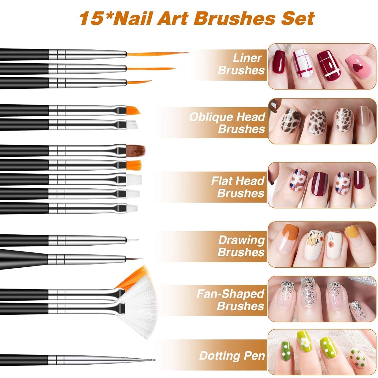 MELLIEX 45 Stück Nail Art Decoratie Zubehör Set, Nägel Pinsel Strasssteine ​​Glitzer Goldfolie Nageldesign Dotted Pen Streifenband Für Nagelkunst Maniküre Set