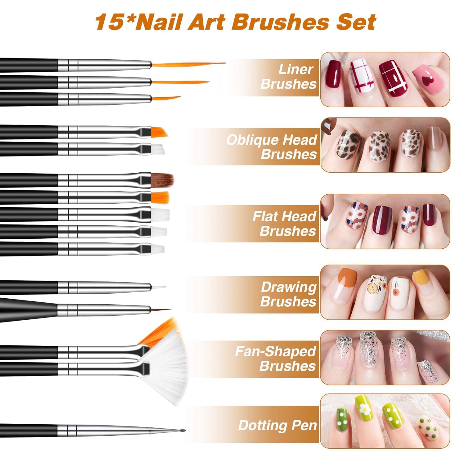 MELLIEX 45 Stück Nail Art Decoratie Zubehör Set, Nägel Pinsel Strasssteine ​​Glitzer Goldfolie Nageldesign Dotted Pen Streifenband Für Nagelkunst Maniküre Set