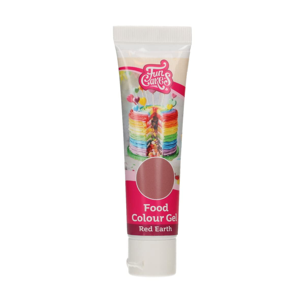 Funcakes Red Earth Kleurstofgel: Hooggeconcentreerde kleurstof voor deeg, room, fondant, marsepein en gebak. Gemakkelijk doseren. Eén druppel om levendige kleuren te creëren. Halal. 30 gram