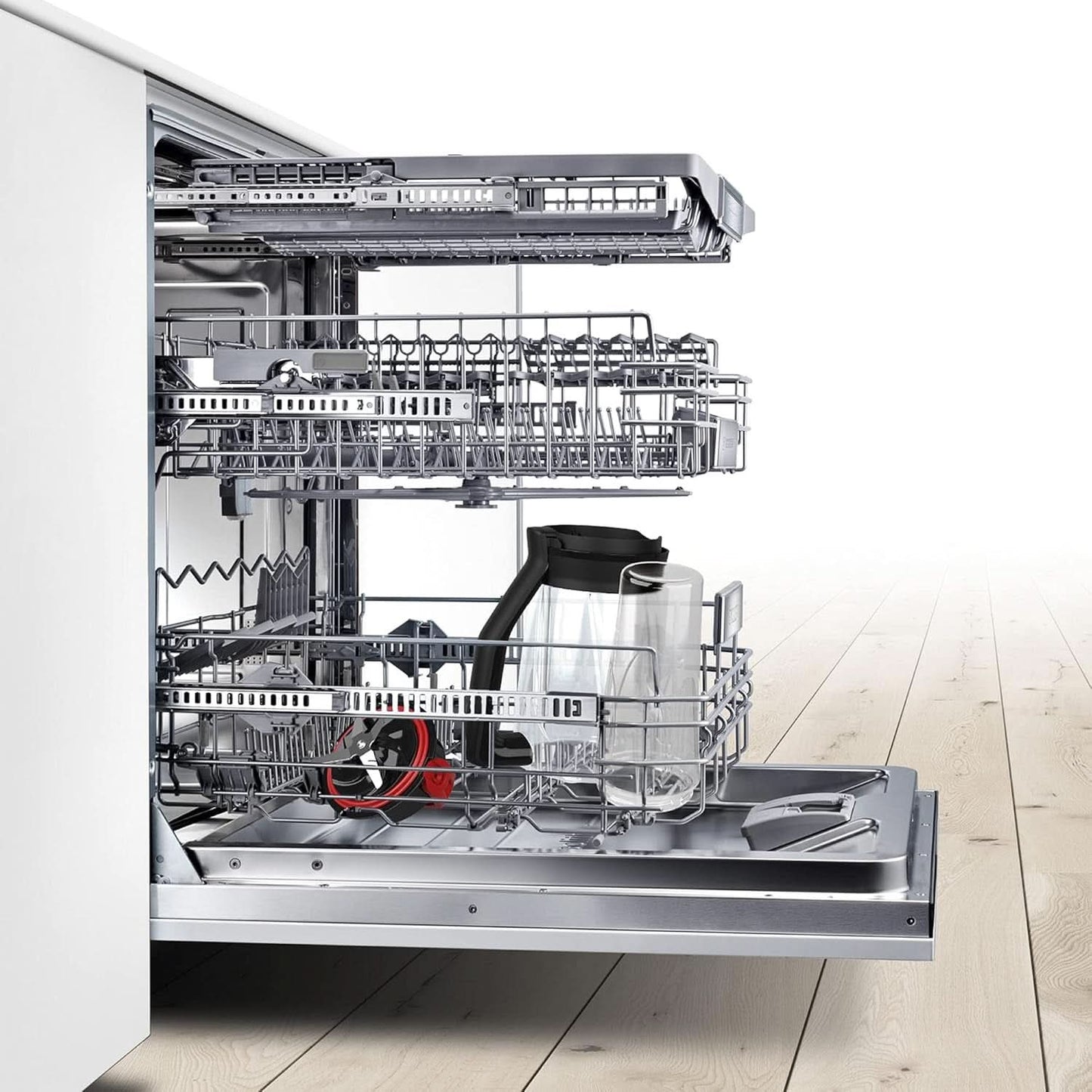 Bosch Standmixer Vitapower Serie 4 MMB6382M, Edelstahl-Klingen Made in Germany, 1,5L Thermosafe Glasbehälter, Stopfer, Sicherheitsdeckel, Spülmaschinengeeignete Teile, 30.000 U/Min, 1200 W, Edelstahl Kitchen Naty Shop
