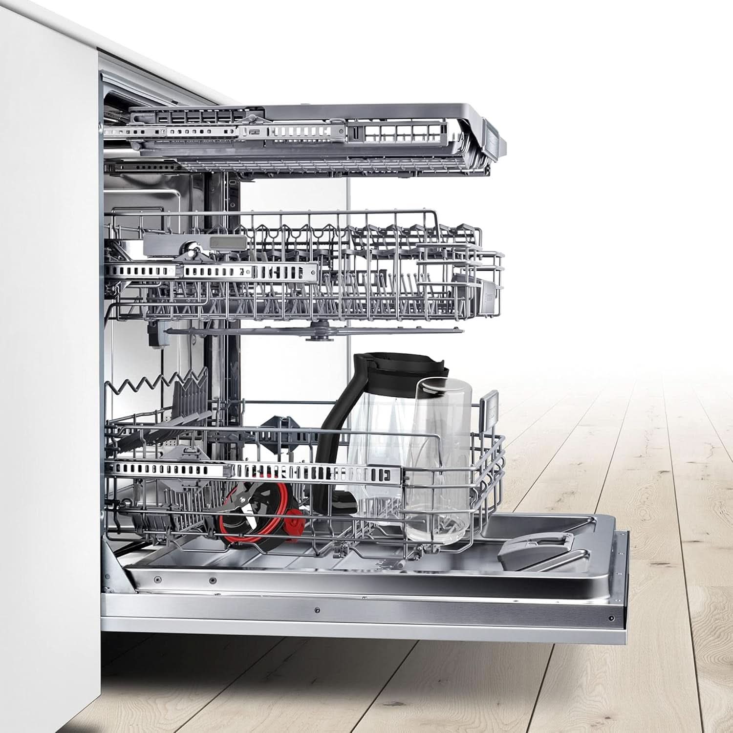 Bosch Standmixer Vitapower Serie 4 MMB6382M, Edelstahl-Klingen Made in Germany, 1,5L Thermosafe Glasbehälter, Stopfer, Sicherheitsdeckel, Spülmaschinengeeignete Teile, 30.000 U/Min, 1200 W, Edelstahl Kitchen Naty Shop