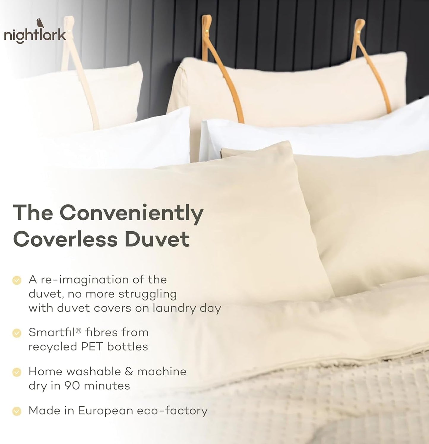 Night Lark dekbed zonder hoes, 4,5 Tog, Kingsize, Getufte Dot-collectie, luxe beddengoed, hypoallergeen, machinewasbaar, warm zand dekbedden en quilts Naty Shop
