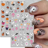 Nagelsticker Halloween, 8 Blätter Halloween Nagelsticker, Kürbis Nagelsticker, Nail Art, Nagel Charms, Nagel Zubehör, Nageldesign, Kerstmis (Typ A)