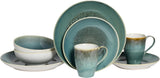 Creatable, Caldera-serie, vaatwasser- en magnetronbestendige serviesset van steengoed, kwaliteitsproductie (groene 8-delige comboset)