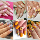 12 vellen nagelsticker met 3D-effect UV-uitharding langdurige bloem nagelstickers gele witte margriet nagelkunststickers