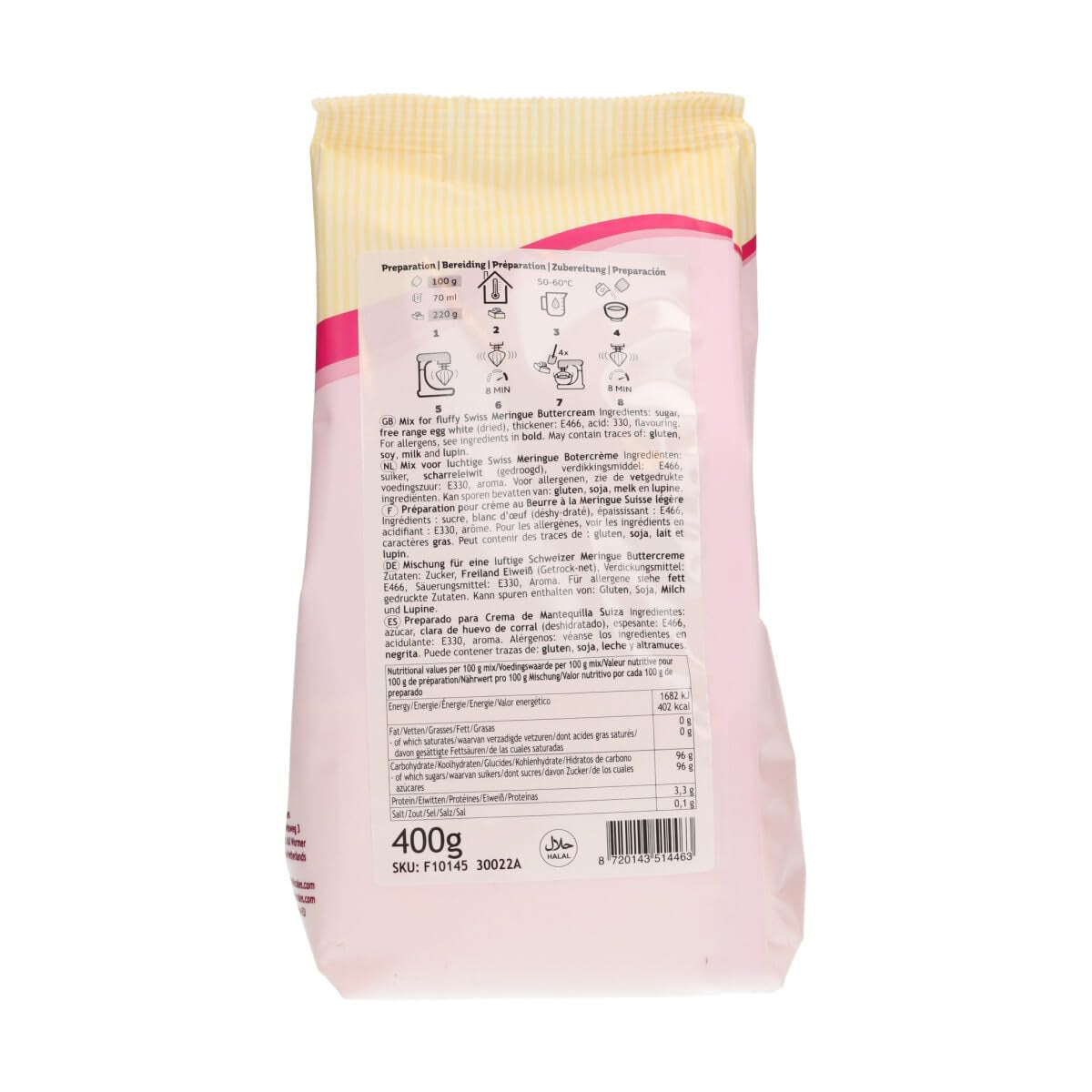 Funcakes Mix voor Schweizer Baiser Botercreme: Einfach Zu Berübenen, Cremig, Perfekt Zum Dekorieren, Abdecken Und Füllen Von Kuchen, Belag Auf Cupcakes. 400 G. Mengsel voor bakken en koken Naty Shop