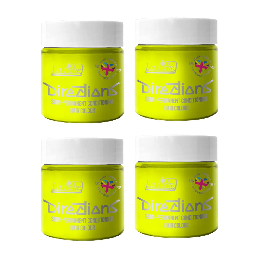 Directions semi-permanente haarkleuring 100 ml doos 4 pack (Pillarbox Red) Naty Shop Geel haarverf 100 Ml (verpakking van 4)