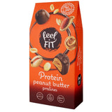 Feel FIT Proteïnepralines met pindakaas in melkchocolade van hoge kwaliteit, zonder toegevoegde suiker, 17% eiwit, glutenvrij 66 g (1 pak)