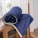 Kono Sherpa fleece deken, 150 x 200 cm, zacht, gezellig, pluizig, omkeerbaar, microvezel, vaste dekens voor bed, bank, bank (marineblauw, dubbel/dubbel) Bedden en dekens Besuche den KONO-Store